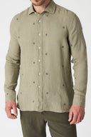 Embroidered Linen Shirt - CACTUS - 36501 - 1