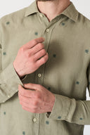 Embroidered Linen Shirt - CACTUS - 36501 - 3