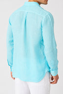 Regular Fit Linen Shirt - ARUBA BLUE SOFT FADE - 36502 - 2