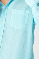 Regular Fit Linen Shirt - ARUBA BLUE SOFT FADE - 36502 - 3