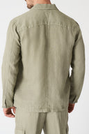 Linen Utility Camp Collar Shirt - CACTUS - 36504 - 2