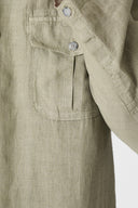 Linen Utility Camp Collar Shirt - CACTUS - 36504 - 3