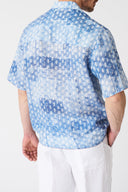 Printed Linen Bowling Shirt - WASHED-BLUE PRINT - 36506 - 2