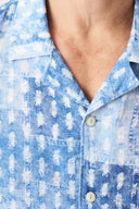 Printed Linen Bowling Shirt - WASHED-BLUE PRINT - 36506 - 3
