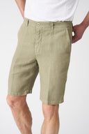 Chino-Style Linen Shorts - CACTUS - 36509 - 3