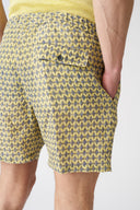 Printed Linen Drawstring Shorts - WASHED-YELLOW PRINT - 36512 - 3