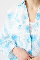 Printed Oversized Long Linen Shirt - PRINTED FABRIC - 36523 - 3
