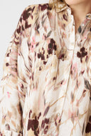 Printed Oversized Long Linen Shirt - WASHED-PINK PRINT - 36524 - 3