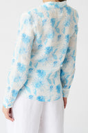 Printed Linen Tie-Front Shirt - 2