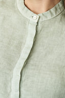 Boxy Linen Band Collar Shirt - PISTACHE SOFT FADE - 36526 - 3