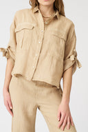 Linen Utility Shirt - SAND - 36529 - 1
