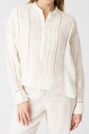 Pin-Tuck Linen Blouse - 1