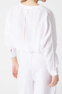 Linen Blouse with Embroidered inserts - 2
