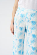 Printed Wide-Leg Linen Trousers - PRINTED FABRIC - 36538 - 3