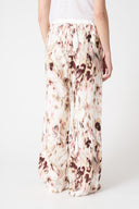 Printed Linen Wide-Leg Drawstring Trousers - 2