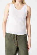 Ribbed Linen Knit Tank Top - 1
