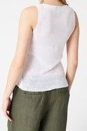 Ribbed Linen Knit Tank Top - 2