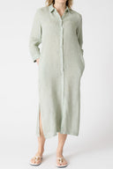 Linen Midi Chemisier Dress - 1