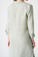 Linen Midi Chemisier Dress - PISTACHE SOFT FADE - 36544 - 3