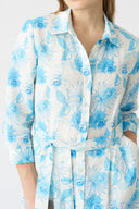 Printed Linen Shirt Dress - PRINTED FABRIC - 36545 - 3