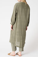 Textured Linen Long Shirt Dress - 2