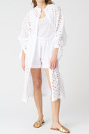 Sangallo Embroidered Linen Kimono Dress - 1