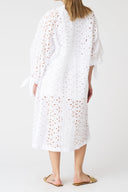 Sangallo Embroidered Linen Kimono Dress - 2