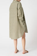 Striped Linen Shirt Dress - 2
