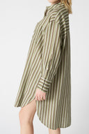 Striped Linen Shirt Dress - WASHED - 36552 - 3