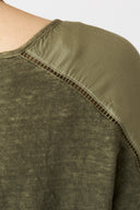 Linen Top with Silk Details - CAFFE' - 36559 - 3