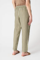 Striped Pleated Linen Trousers - WASHED - 36535 - 2