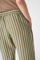 Striped Pleated Linen Trousers - WASHED - 36535 - 3