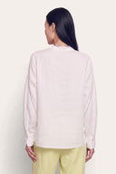Regular Fit Linen Shirt with Openwork Detailing - WHITE - 35163 - 3