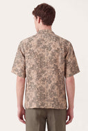 Short-Sleeved Regular Fit Printed Linen Shirt - CORDA - 35869 - 3