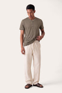 Regular Fit Linen Jersey Henley Shirt - 2