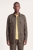Regular Fit Linen Safari Jacket - 1