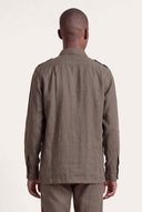 Regular Fit Linen Safari Jacket - KAKY - 35881 - 3