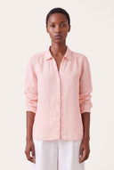 Relaxed V- Neck Linen Shirt - 1