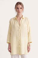 Relaxed Fit Oversized Long Linen Shirt - 1