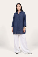 Relaxed Fit Oversized Long Linen Shirt - 2
