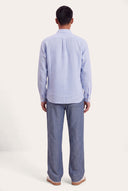 Regular Fit Linen Pocket Shirt - BLUE STRIP - 36358 - 4
