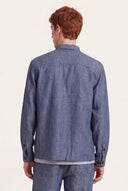 Relaxed Linen Shirt Jacket - WASHED BLU - 36365 - 3