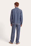 Relaxed Linen Shirt Jacket - WASHED BLU - 36365 - 4