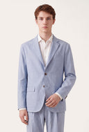 Two Button Regular Fit Tailored Linen Blazer - 1
