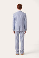 Two Button Regular Fit Tailored Linen Blazer - SKY - 36366 - 4