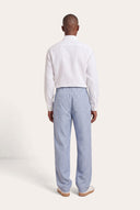 Regular Fit Drawstring Linen Trousers - SKY - 36359 - 4