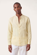 Linen Shirt with Mandarin Collar - CEDRO SOFT - 35866 - 1