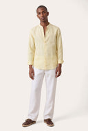Linen Shirt with Mandarin Collar - CEDRO SOFT - 35866 - 2