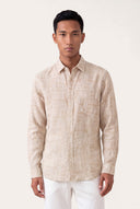 Regular Fit Patterned Linen Pocket Shirt - CORDA - 35141 - 1