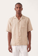 Short-Sleeved Regular Fit Linen Shirt - SAFARI SOF - 33513 - 1